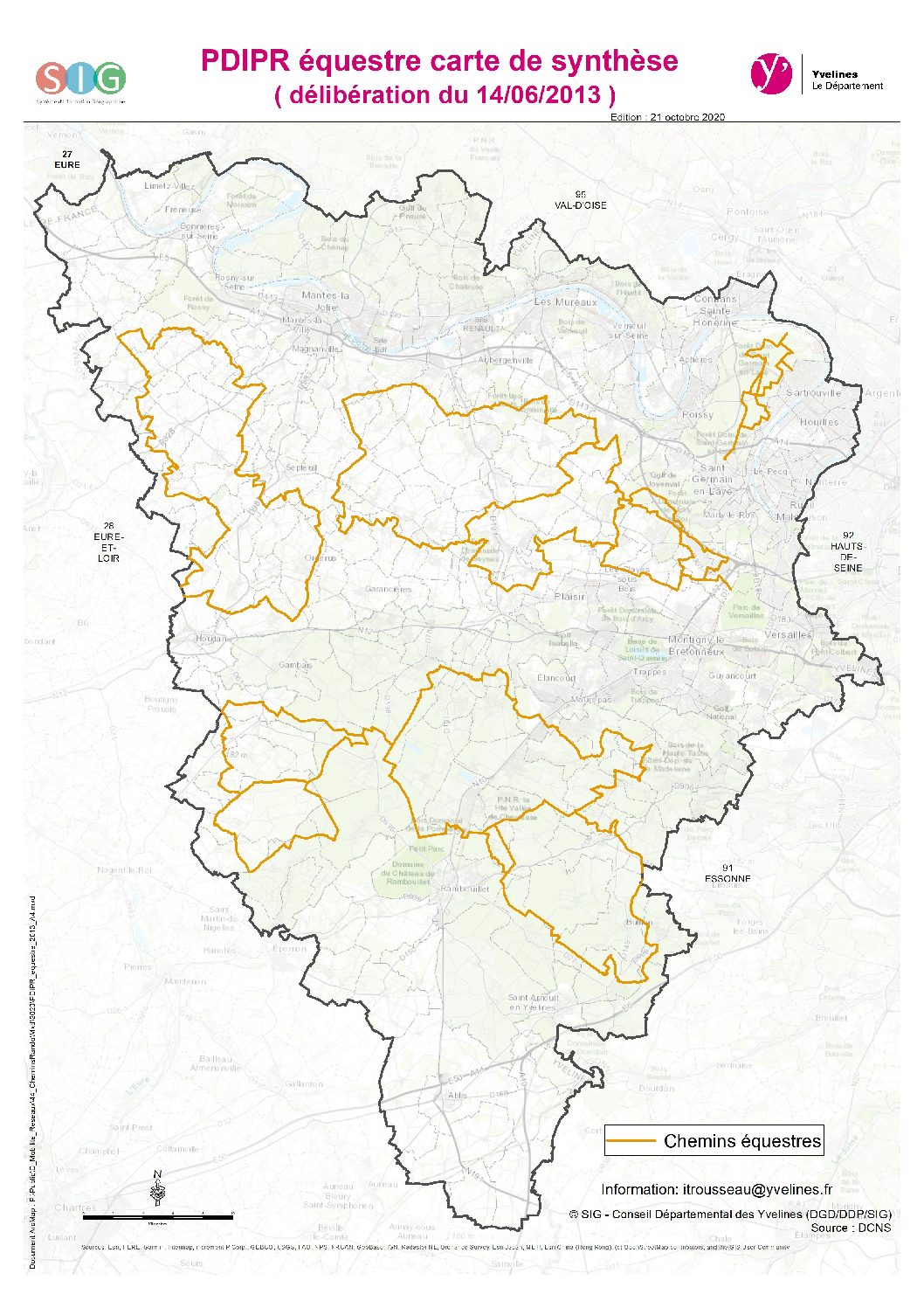 Consultez Le Plan Departemental Des Itineraires De Promenade Et De Randonnee Equestre Conseil Departemental Des Yvelines